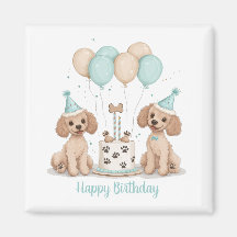 Feliz Aniversário Cães Poodle Padrão