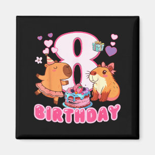 Íman Feliz Aniversário Capy Para Mim 8º Aniversário Cap