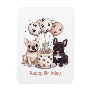 Íman Feliz Aniversário Chapéus de Festa de Bulldogs Fra