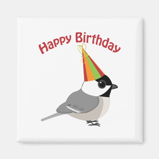 Íman Feliz Aniversário Chickadee (Frente)