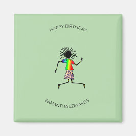 Íman Feliz Aniversário, Dançarino Feliz de Arte African