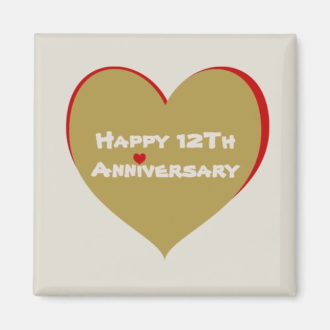 Íman Feliz aniversário de 12 (Frente)