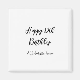 Íman Feliz aniversário de 15 anos nome detalhes da quin