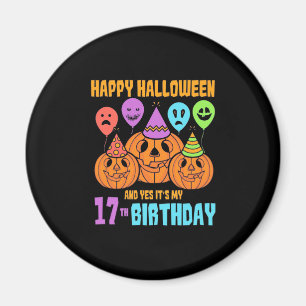 Íman Feliz aniversário de 17 anos no Halloween