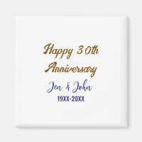Feliz aniversário de 30 casamento ouro azul real