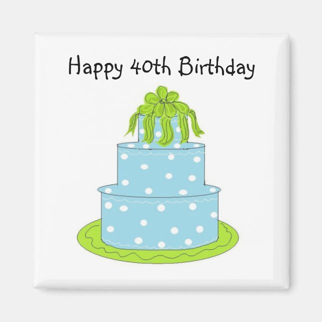 Íman Feliz Aniversário de 40 anos (Frente)