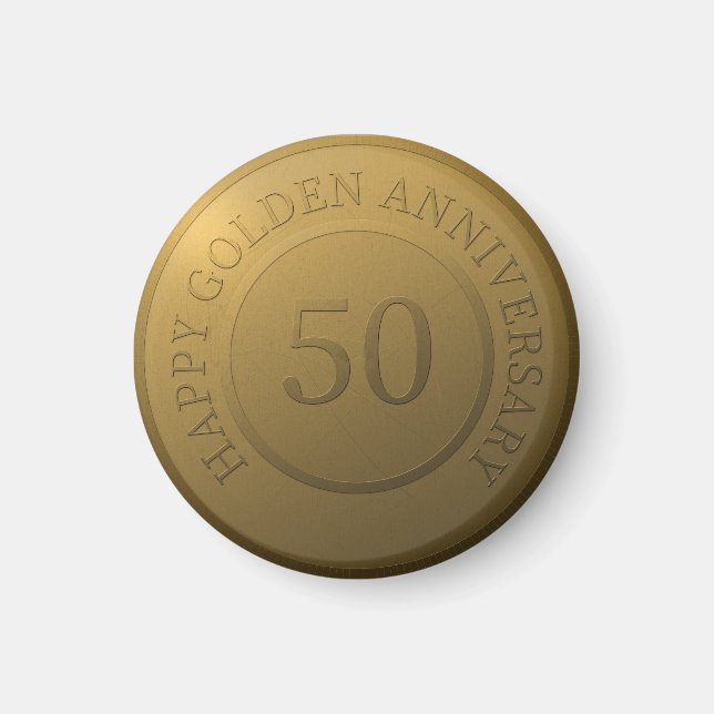 Íman Feliz aniversário de casamento do ouro (Frente)