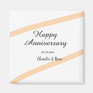 Íman Feliz aniversário de casamento linhas laranja past