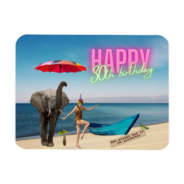 Íman Feliz aniversário de diversão de 30 e diversão (Horizontal)