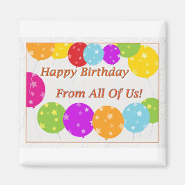 Íman Feliz Aniversário De Todos Nós Balões Brilhantes