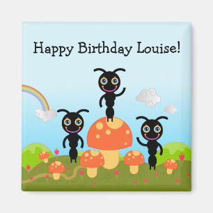 Íman Feliz aniversário diz as formigas