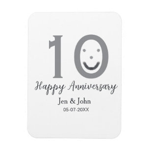 Íman Feliz aniversário do nome data cinza ousada emoji