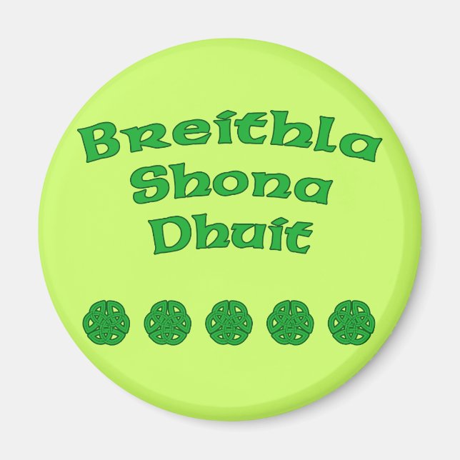 Íman Feliz Aniversário Em Irlandês (Frente)