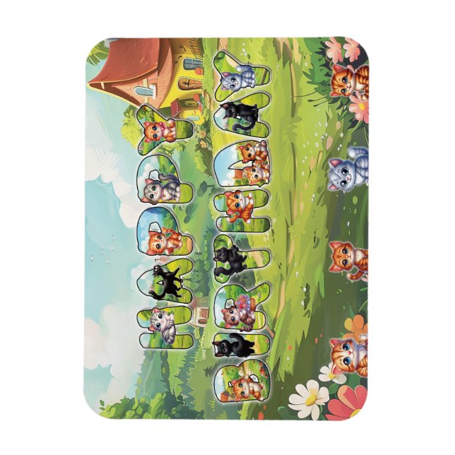 Íman Feliz Aniversário Gato Magneta para Gatos (Vertical)