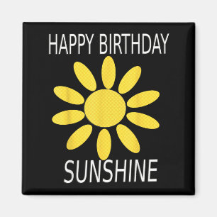 Íman Feliz aniversário girassol amarelo flor silvestre 