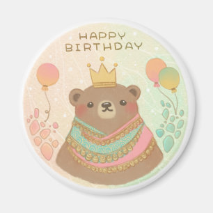 Íman Feliz Aniversário Ilustração do Urso de Teddy