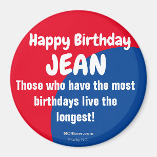 Íman Feliz aniversário JEAN Frigerator Magnet