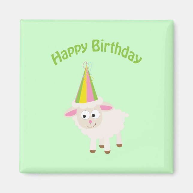 Íman Feliz aniversário Lamb (Frente)
