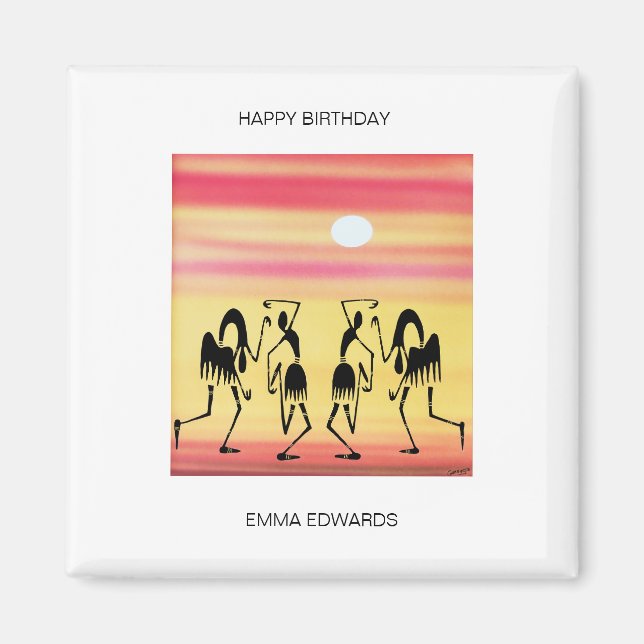 Íman Feliz aniversário maravilhoso dança do Break (Frente)