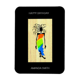 Íman Feliz Aniversário, Mulher Elegante e Na moda afric