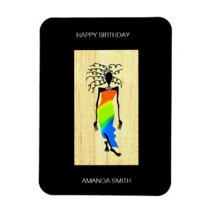 Íman Feliz Aniversário, Mulher Elegante e Na moda afric