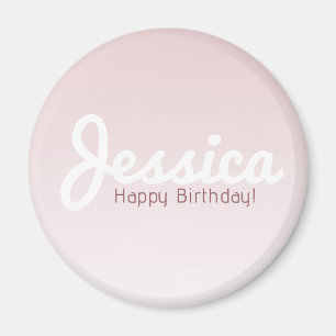 Íman Feliz Aniversário, Nome Personalizado Rose Ombre