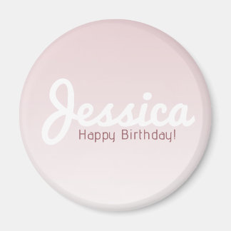 Íman Feliz Aniversário, Nome Personalizado | Rose Ombre