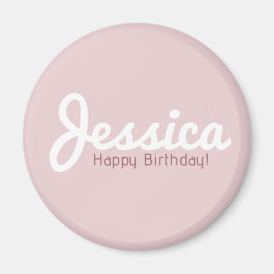 Íman Feliz Aniversário, Nome Personalizável   Dourado R