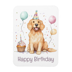 Íman Feliz aniversário - Ouro de varejo