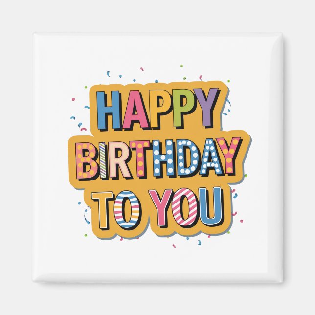 Íman Feliz Aniversário Padronizado (Frente)