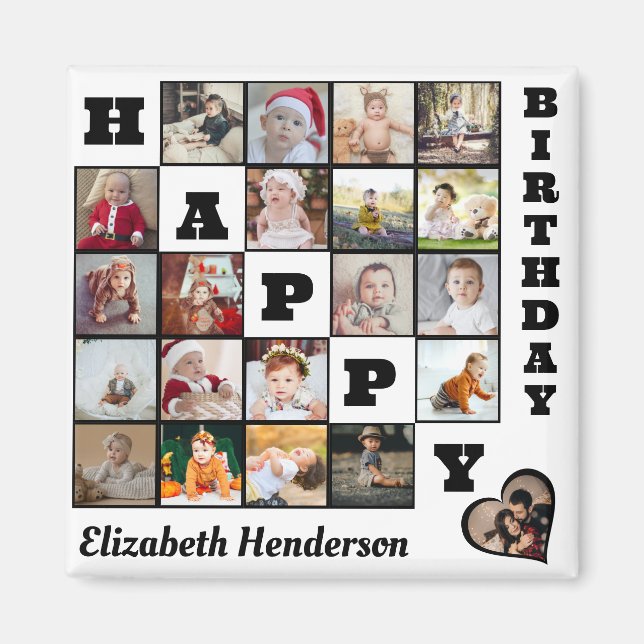 Íman Feliz Aniversário Personalizado 21 Oferta de Colag (Frente)