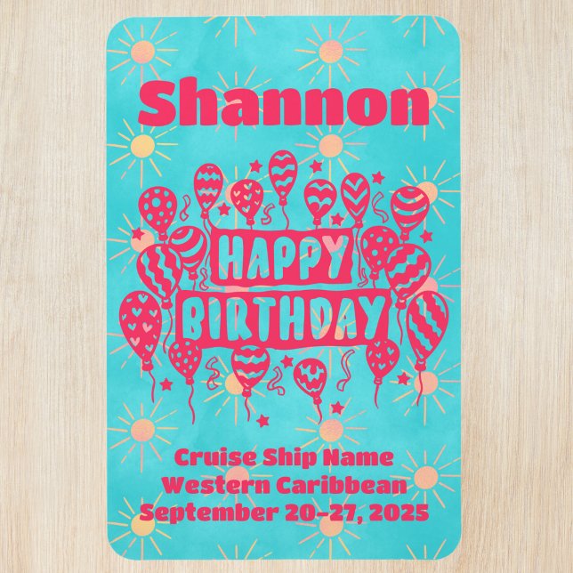 Íman Feliz Aniversário, Pink Blue Cruise Doise (Criador carregado)