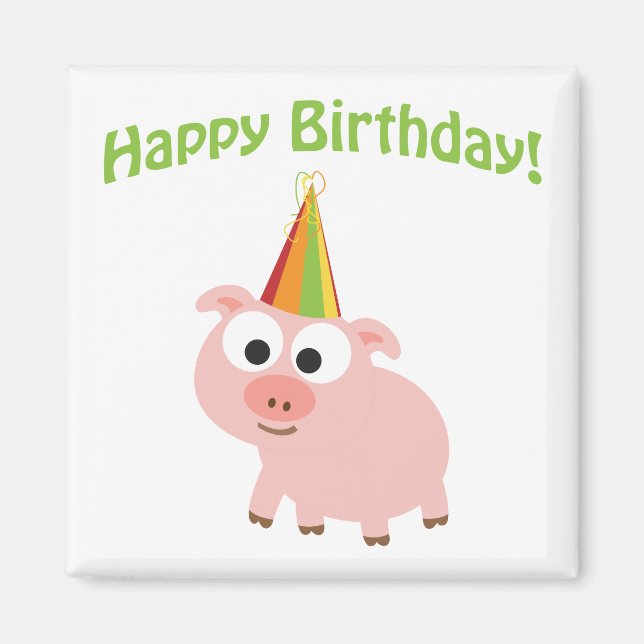 Íman Feliz aniversário! Porco Cujo (Frente)