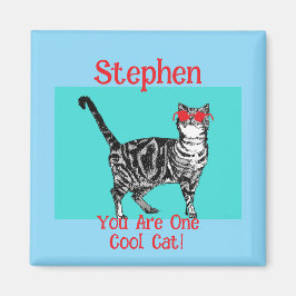 Íman Feliz Aniversário Seu Legal Tabby Cat Mens Marido