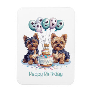 Íman Feliz aniversário Yorkie Dog