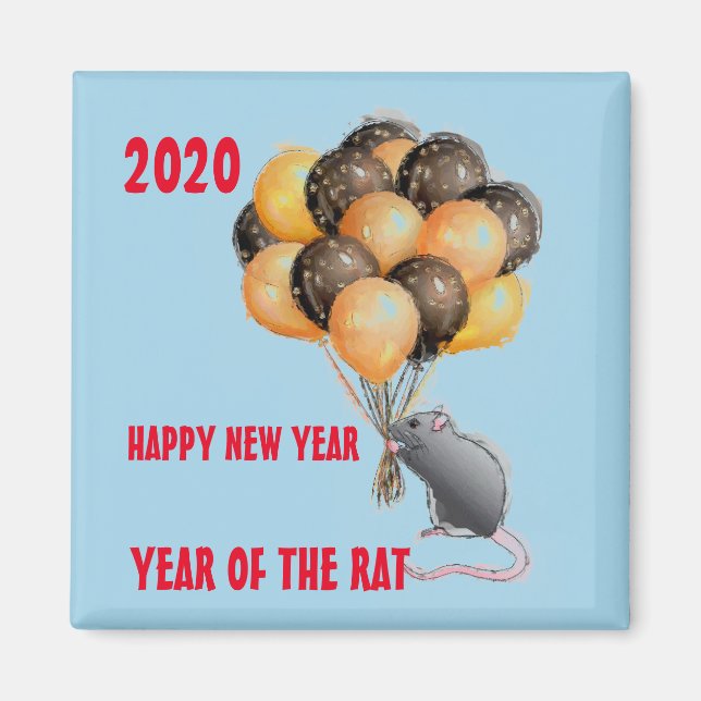 Íman feliz ano novo 2020 DO RATO (Frente)