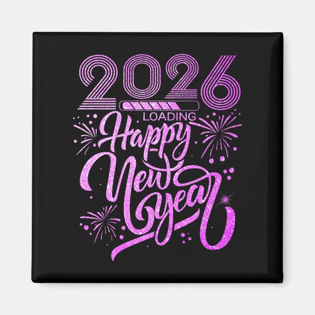 Íman Feliz ano novo 2026 Fireworks Party Premium (Frente)