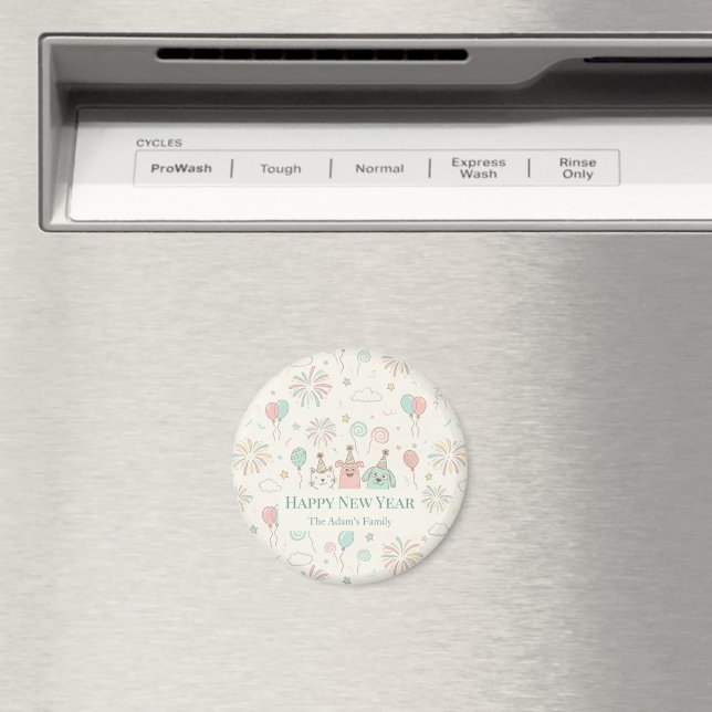 Íman Feliz Ano Novo 2026 Pingente (In Situ (Dishwasher))