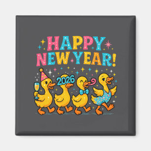 Íman Feliz Ano Novo 2026 Presente de Pato Fofo para Fes