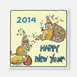 Íman feliz ano novo Chipmunks Magnet