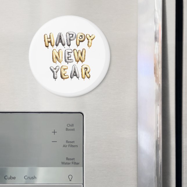 Íman Feliz Ano Novo Cinza Dourado (In Situ (Fridge))