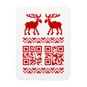 Íman Feliz ano novo de Código QR do Sweater de Natal F