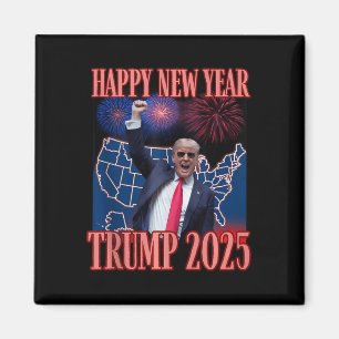 Íman Feliz ano novo De Trump Cute 2025 45 47 Outlaw Won