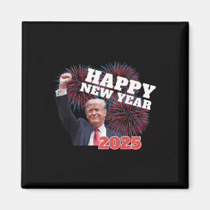 Íman Feliz ano novo de Trump Patriótico 2025 Conservado