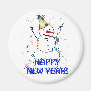 Íman Feliz ano novo do Celebrador Snowman