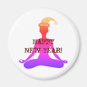 Íman Feliz Ano Novo Ioga Meditação Dama Ímã