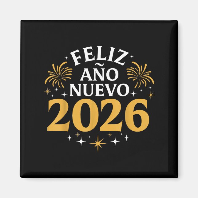 Íman Feliz Año Nuevo 2026 Spanish New Years Eve Party  (Frente)