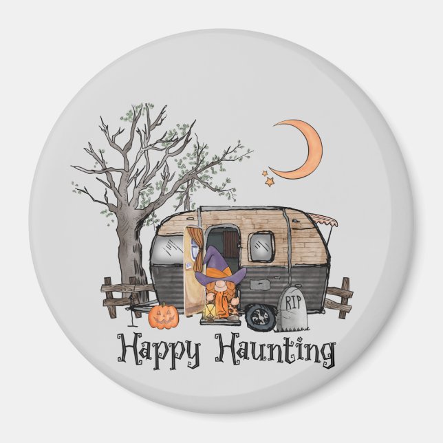 Íman Feliz assombro | Halloween Camper | Bruxa Spooky (Frente)