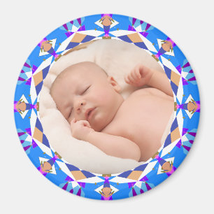 Íman Feliz Blue New Baby Girl Parents Gift Photo