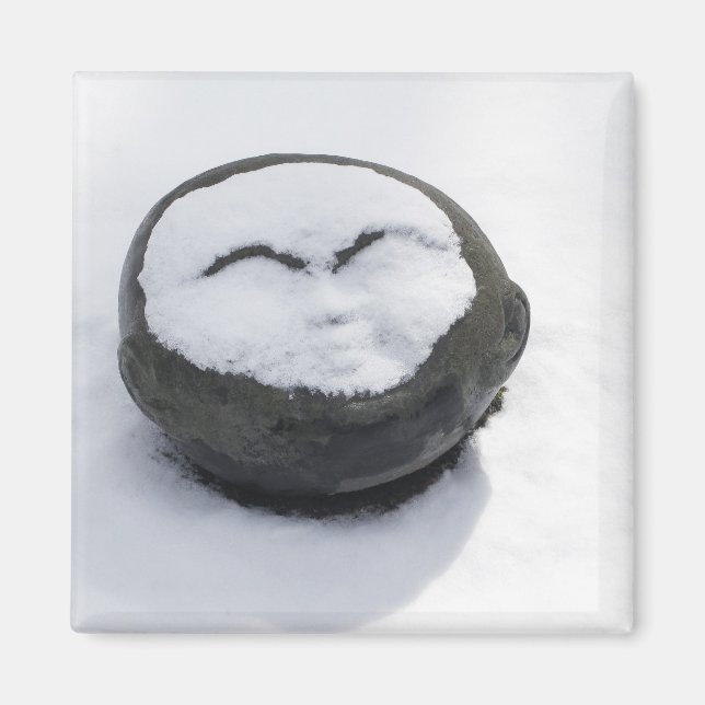 Íman Feliz Buda com a neve facial (Frente)
